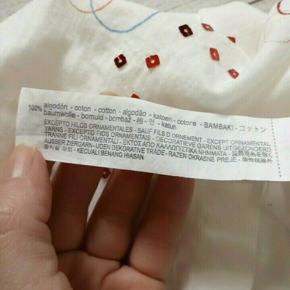 9 Zara Ok To Smile Graphic/Sequin Tee - Picture 6 of 6